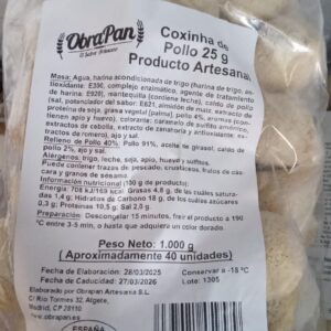 COXINHA DE POLLO 25GR PACOTE DE 1KG
